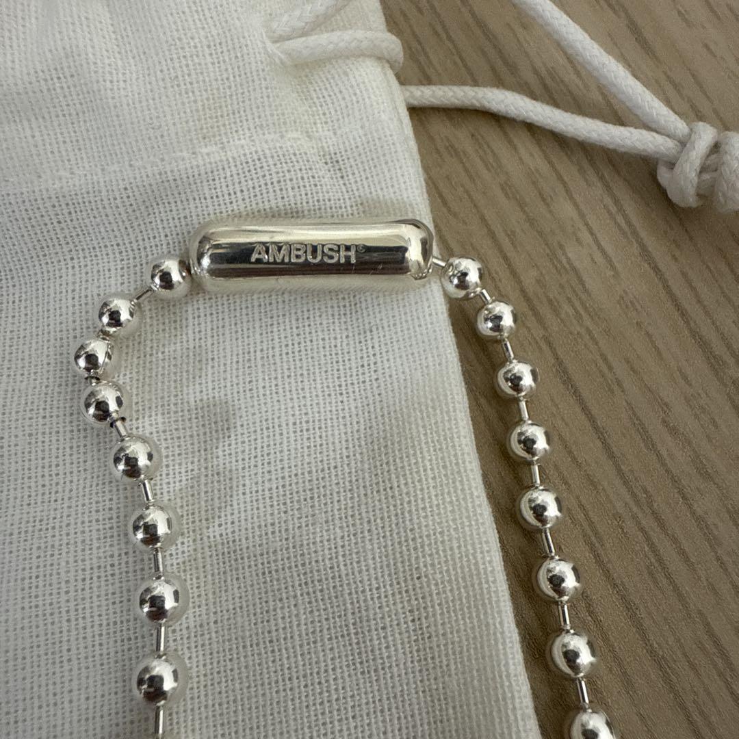 AMBUSH シルバーボールチェーン　チョーカー　ネックレス