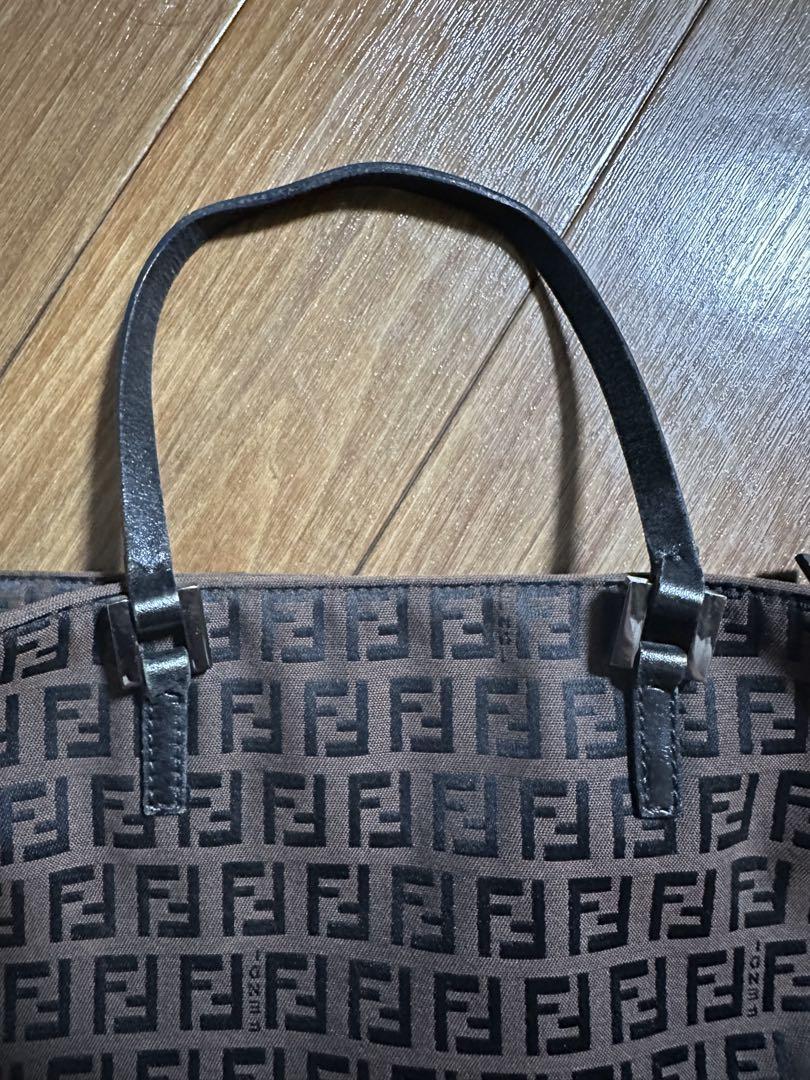 美品　Fendi FFロゴトートバッグ ブラウン