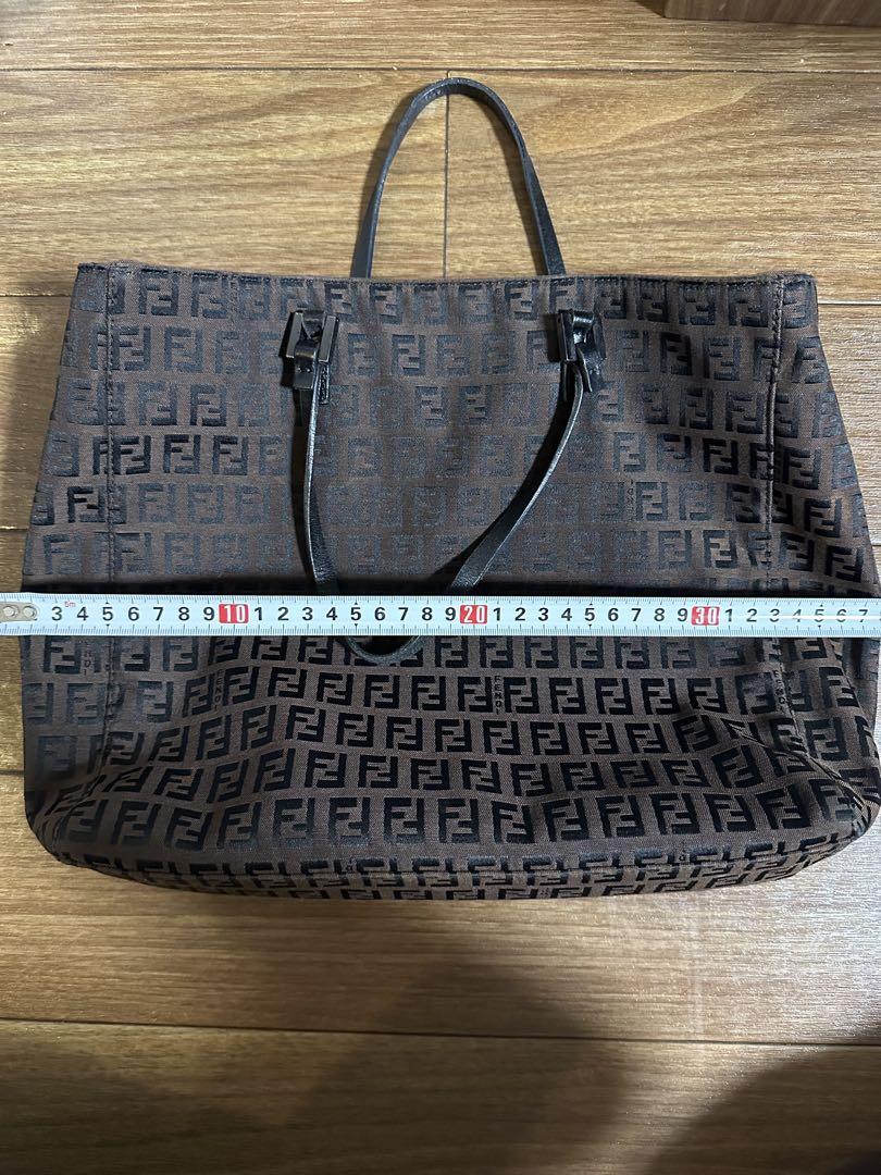 美品　Fendi FFロゴトートバッグ ブラウン