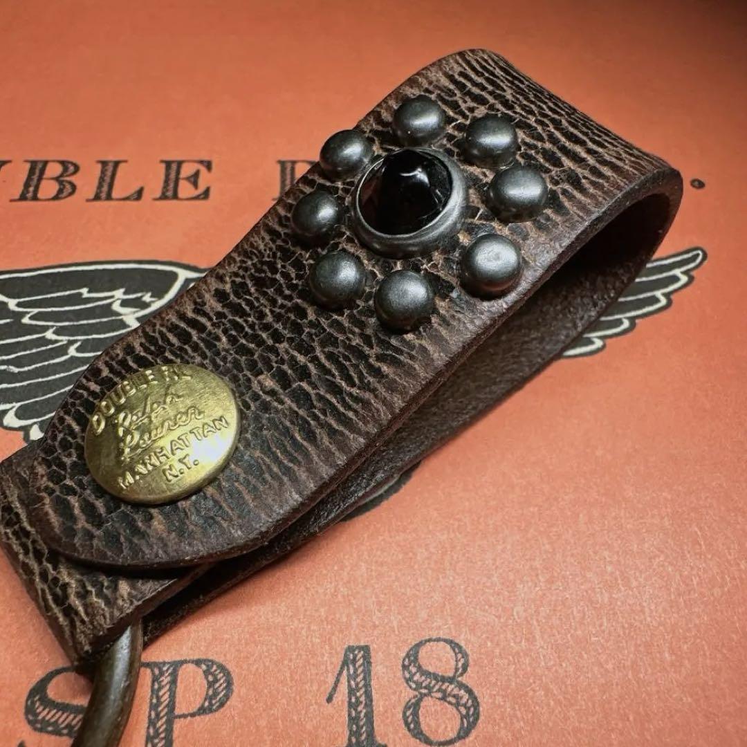 RRL 经典ベルトキーリング | 使い込まれた革と銅のバックル