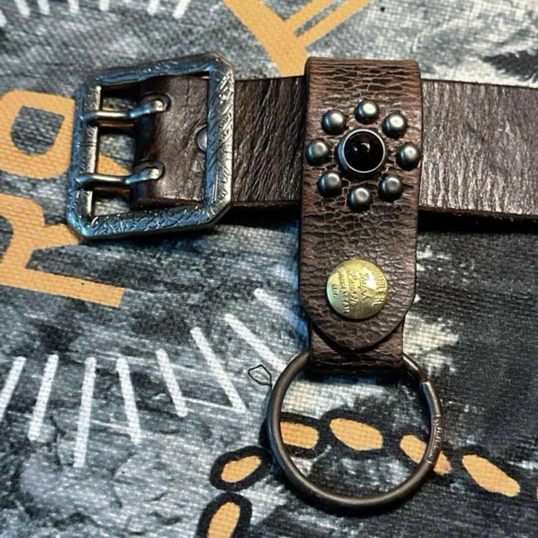 RRL 经典ベルトキーリング | 使い込まれた革と銅のバックル