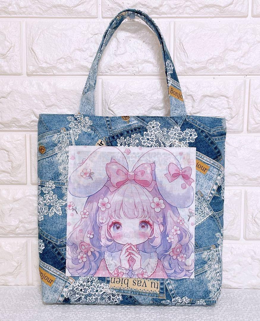 巾着ショルダー＆ミニバック♡女の子とわんこ