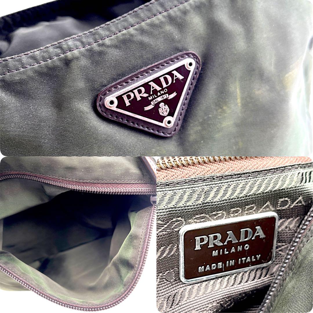 PRADA トートバッグ　三角ロゴ　A4　グリーン ショルダーバッグ　ナイロン PRADA プラダ ナイロン トートバッグ 三角ロゴ グリーン 緑