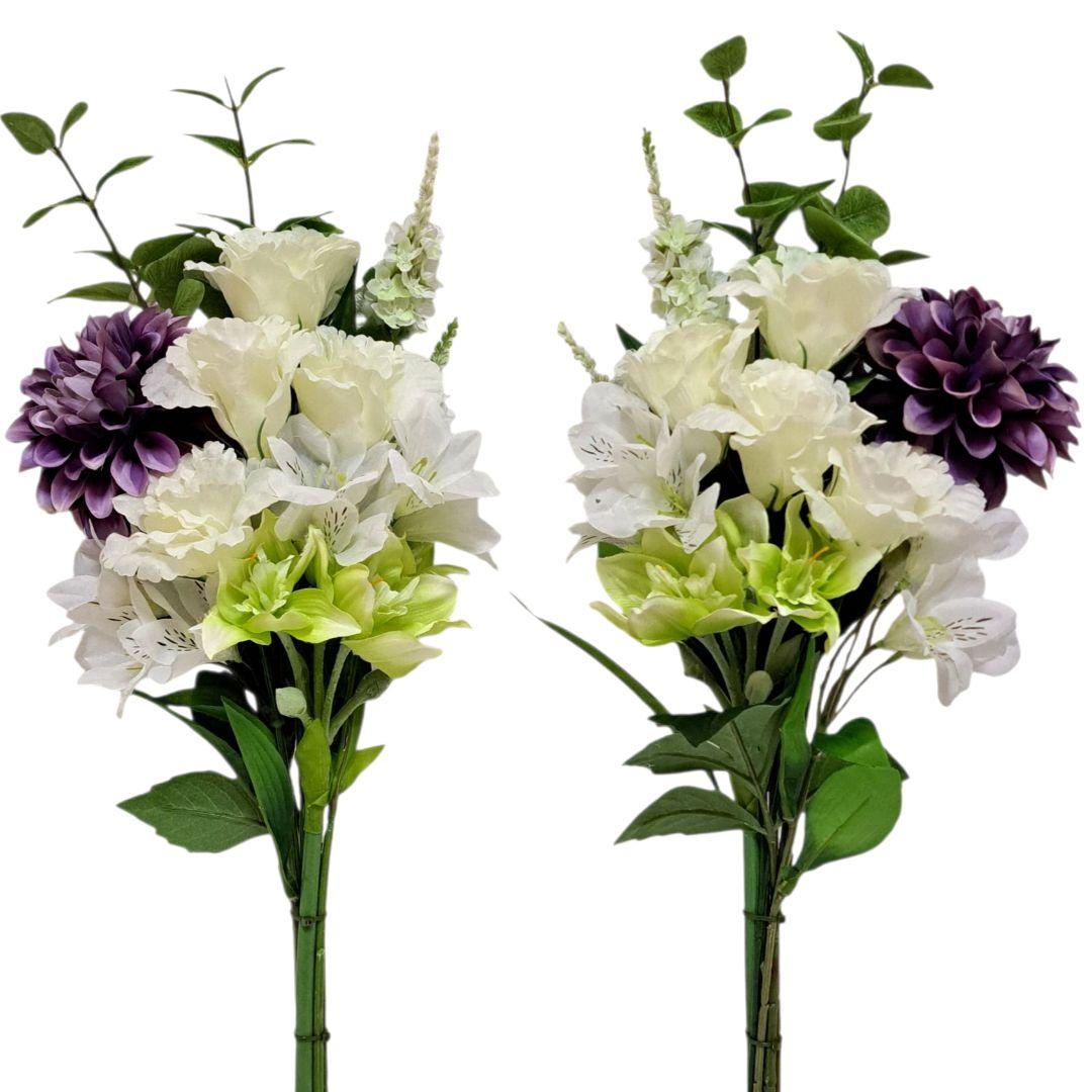 お墓用造花仏花 全長50cm 一対 新品未使用リアル供花 仏壇前でも