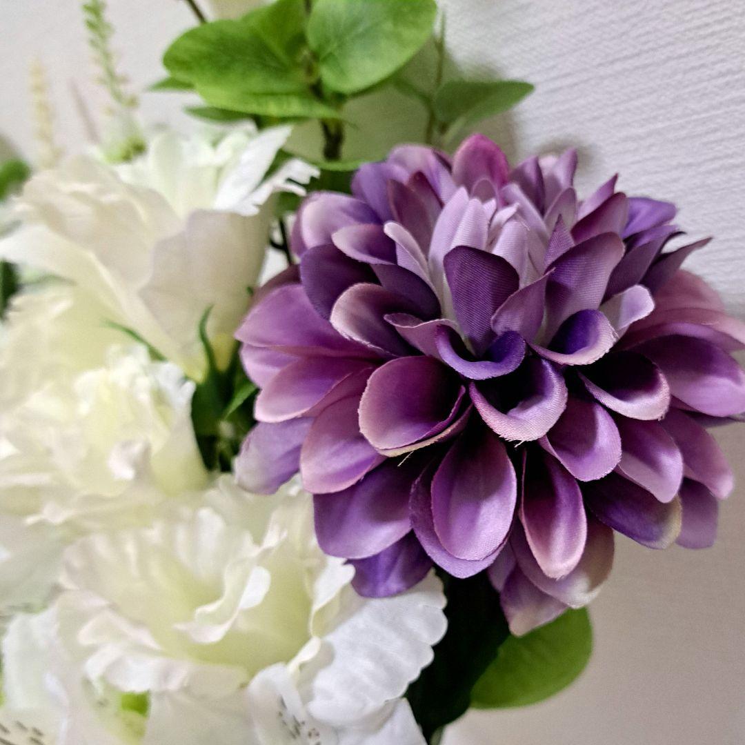 お墓用造花仏花 全長50cm 一対 新品未使用リアル供花 仏壇前でも