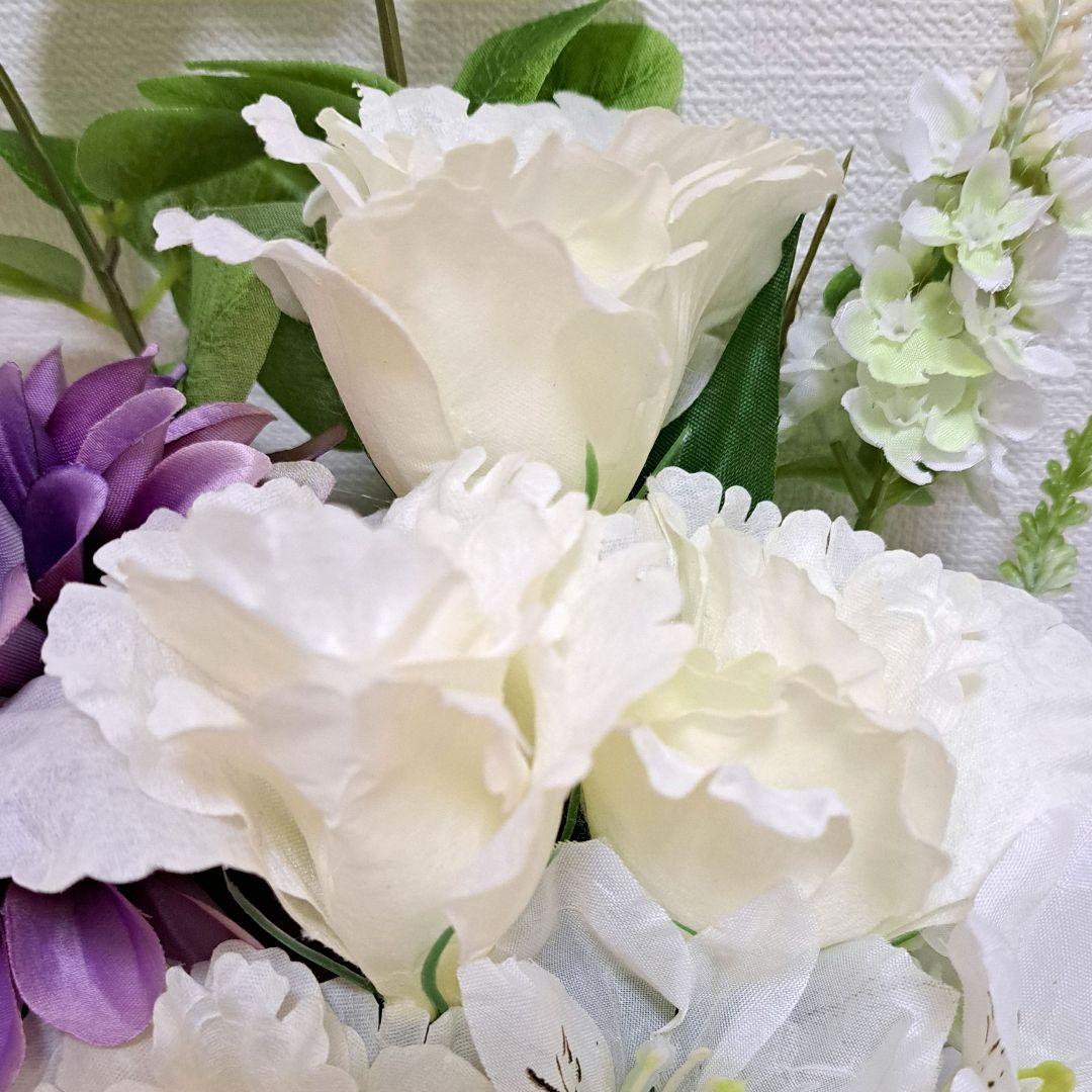 お墓用造花仏花 全長50cm 一対 新品未使用リアル供花 仏壇前でも