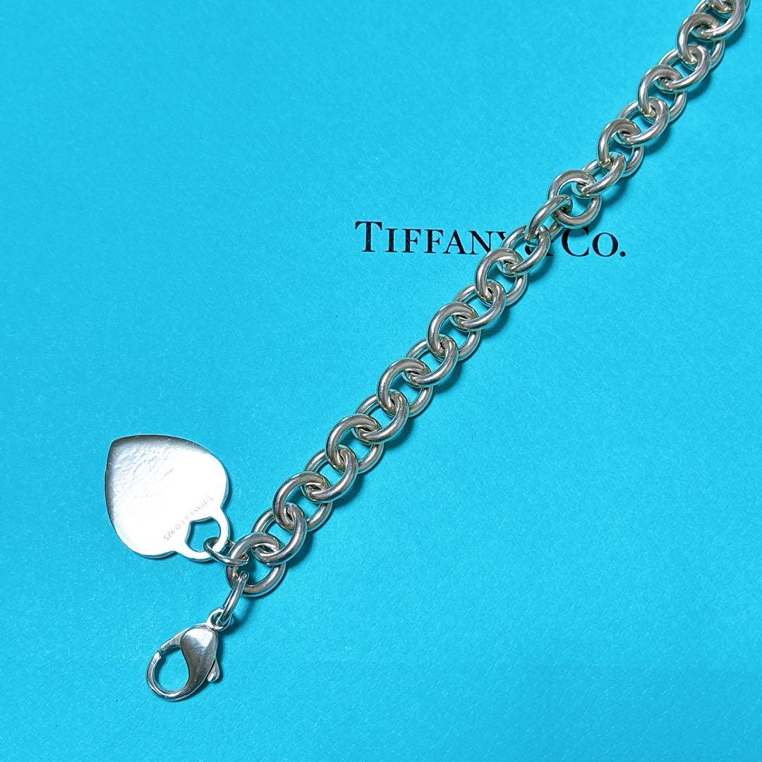 【美品】19.2cm Tiffany ティファニー ハートタグ ブレスレットSV