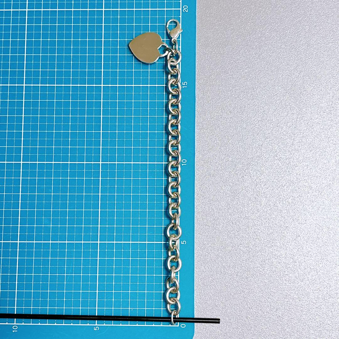 【美品】19.2cm Tiffany ティファニー ハートタグ ブレスレットSV