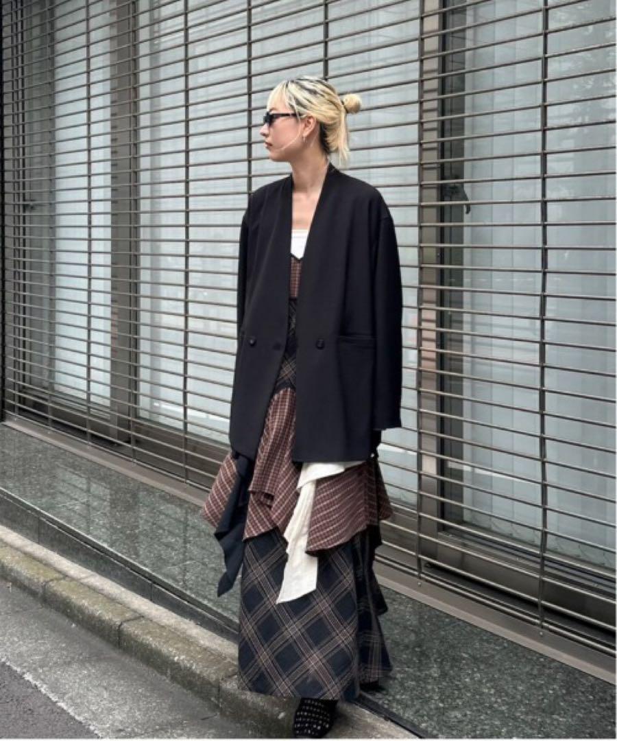 SMOKE FLOWER SCARF JACKET ブラック　S
