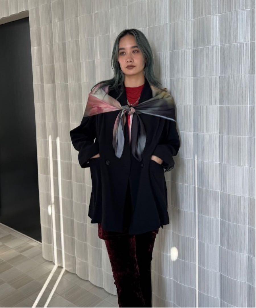 SMOKE FLOWER SCARF JACKET ブラック　S