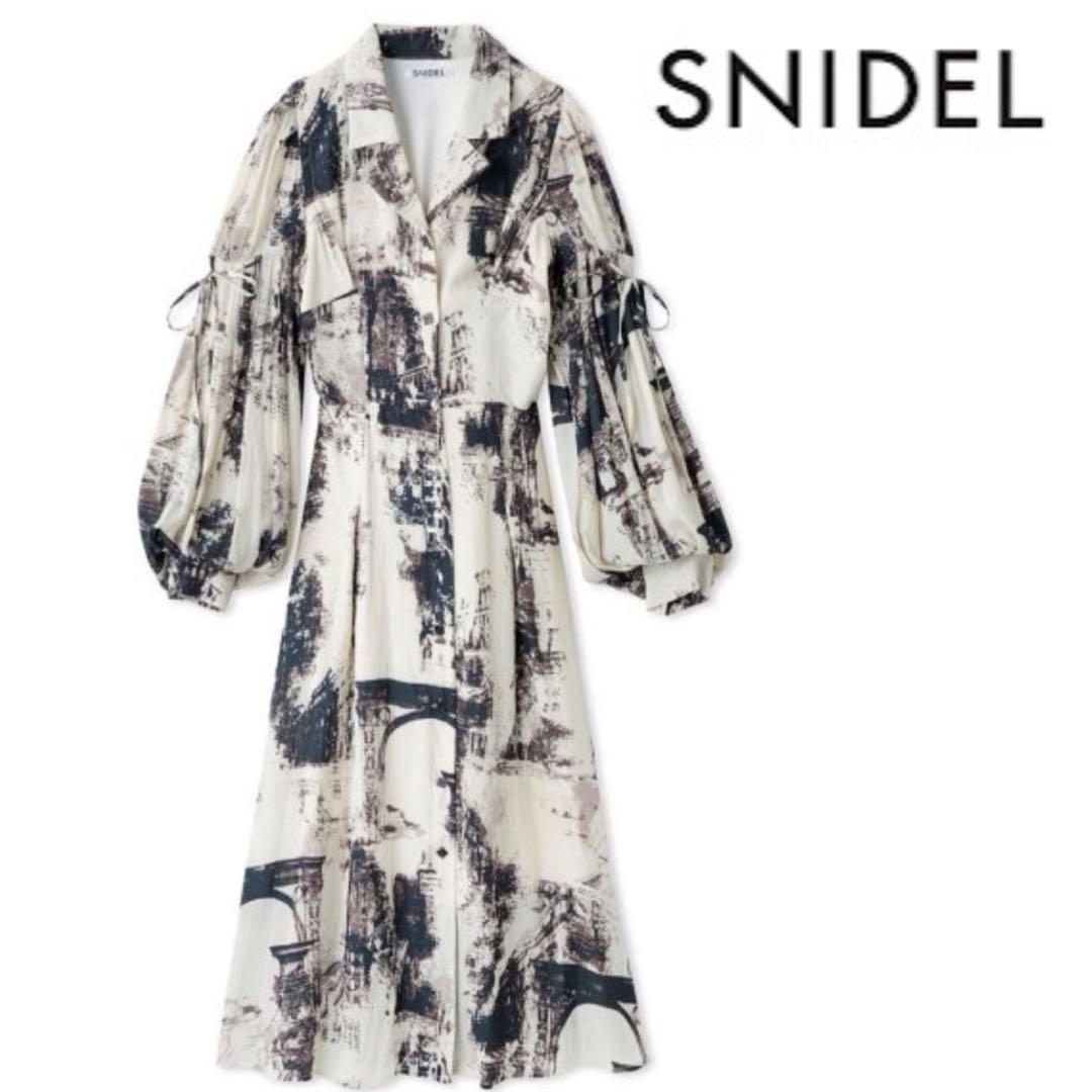 snidel★スナイデル★シティプリントワンピース NVY サイズ1ワンピース