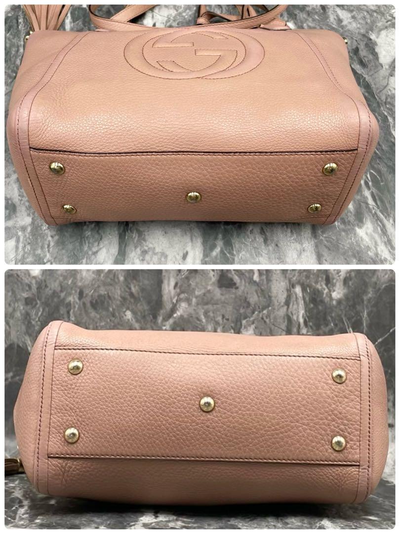 ✨美品✨GUCCI ソーホー 2way ショルダーバッグ レザー ピンク ロゴ ✨美品✨GUCCI ソーホー 2way ショルダーバッグ レザー ピンク
