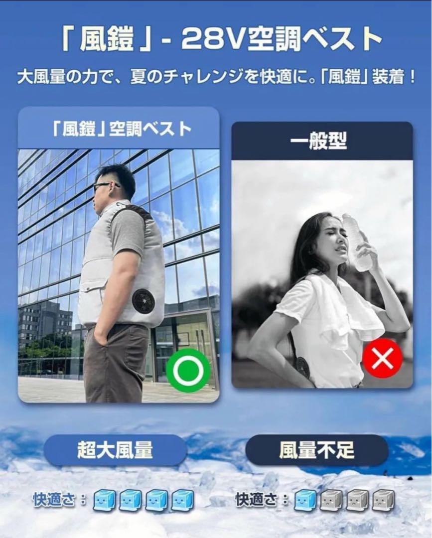 大特価⭐️新品⭐️空調ベスト 男女兼用 空調服 空調作業服 ファンバッテリー付