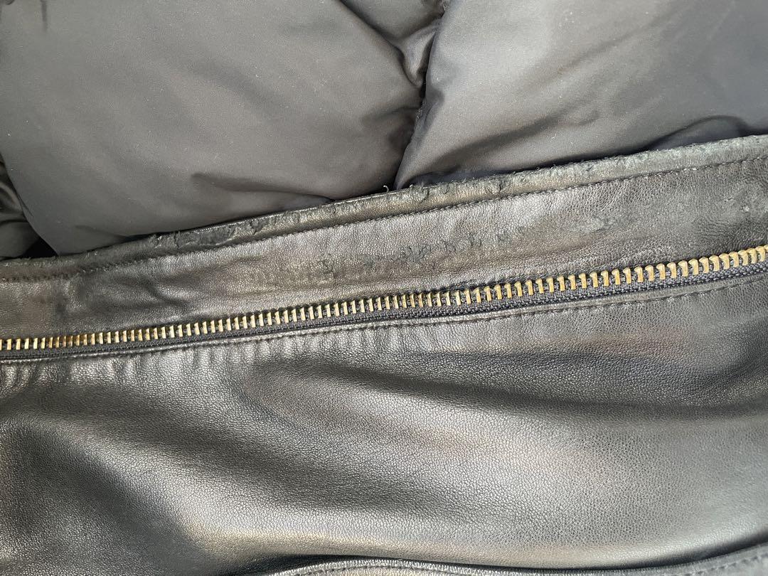 Eddie Bauer レザーダウンジャケット XXL VINTAGEブラック