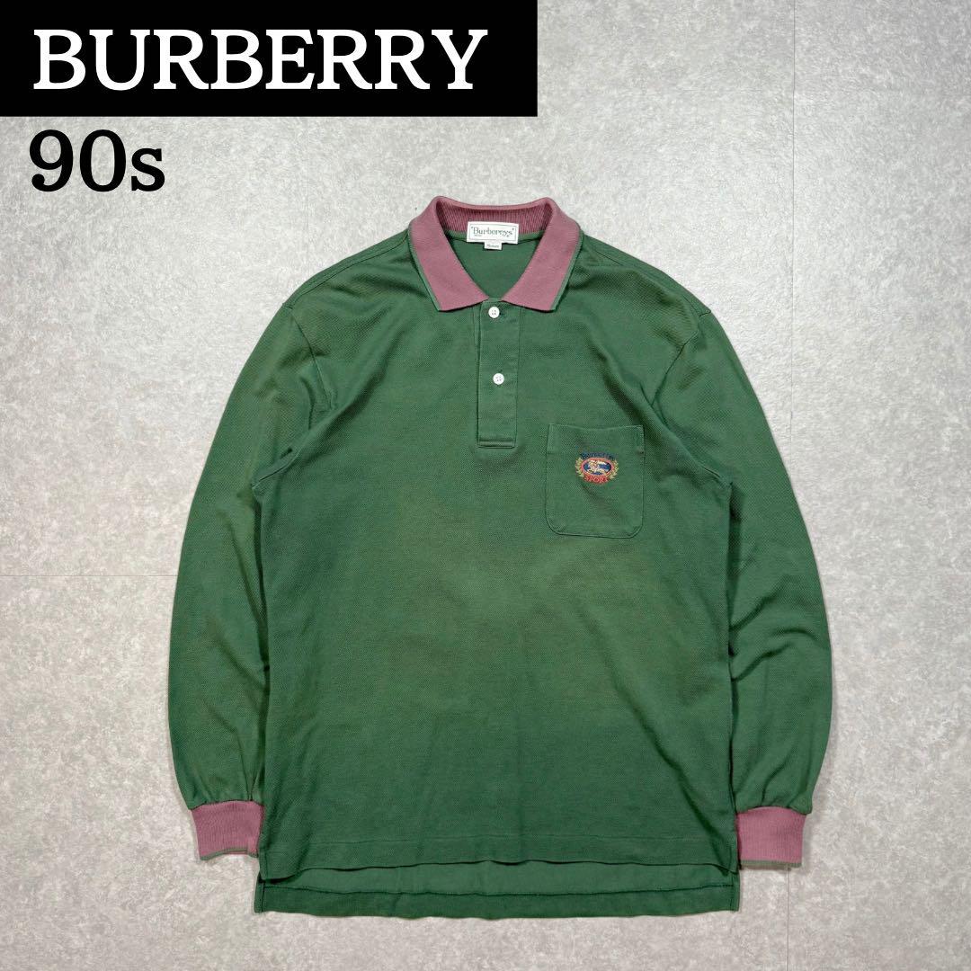 【BURBERRY】1990s Embroidery L/S PoloShirt トップス