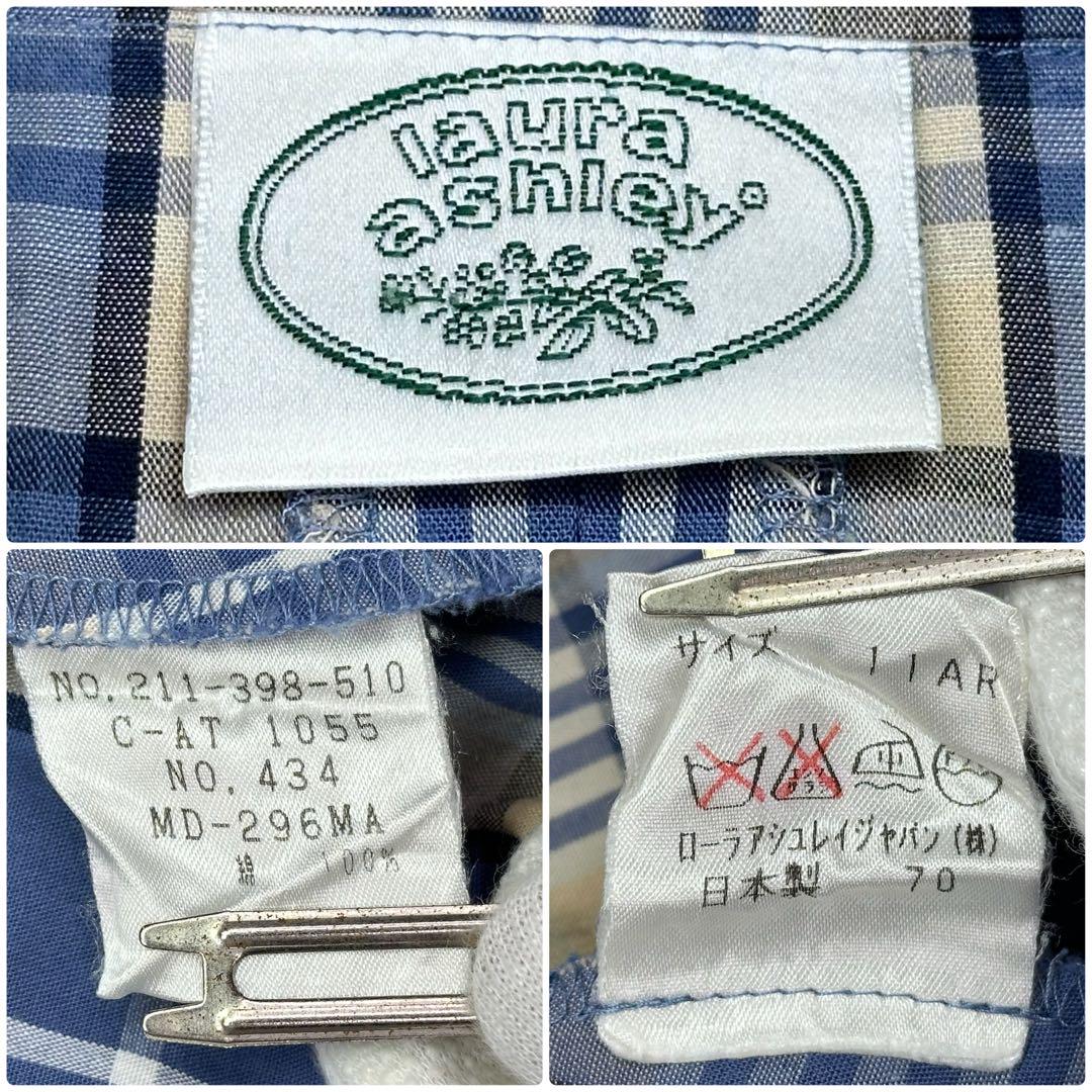 ✨美品✨ローラアシュレイ チェック柄 ノースリーブ シャツワンピース 11AR ✨美品✨ローラアシュレイ チェック柄 ノースリーブ シャツ