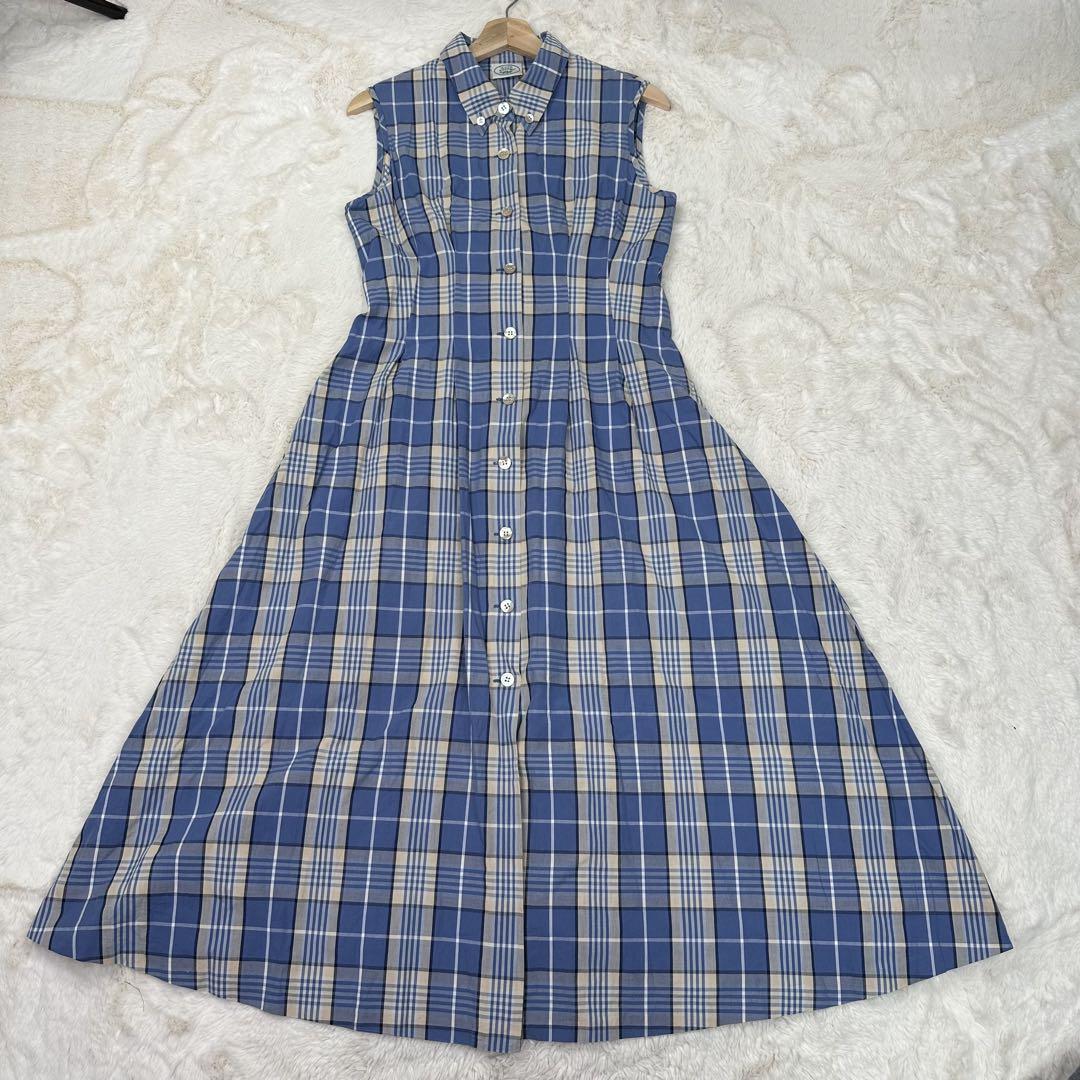 ✨美品✨ローラアシュレイ チェック柄 ノースリーブ シャツワンピース 11AR ✨美品✨ローラアシュレイ チェック柄 ノースリーブ シャツ