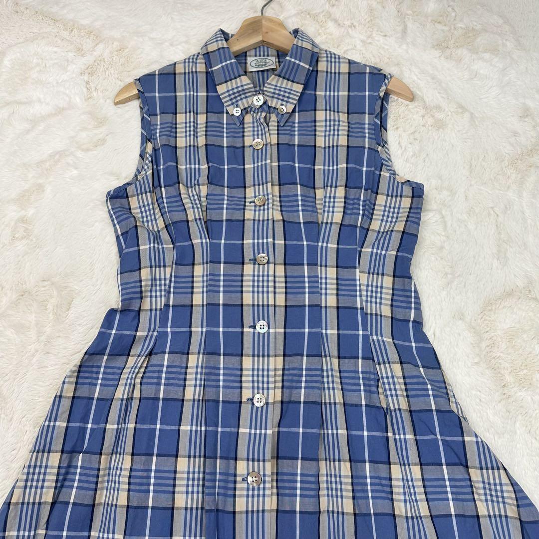 ✨美品✨ローラアシュレイ チェック柄 ノースリーブ シャツワンピース 11AR ✨美品✨ローラアシュレイ チェック柄 ノースリーブ シャツ