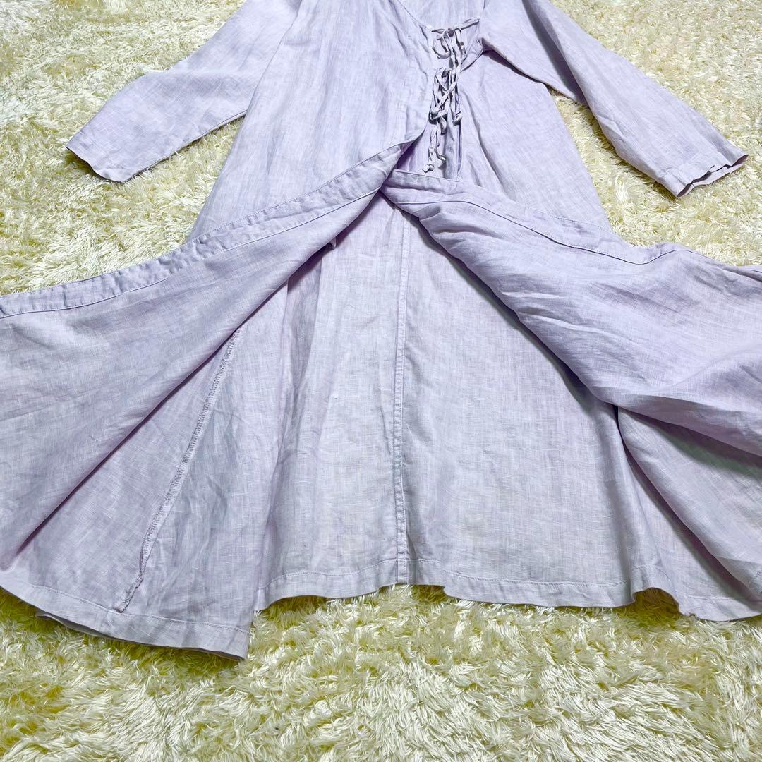 【楽天最安値に挑戦】 極美品 カシュクール ピグメント染め リネン ネストローブ ワンピース