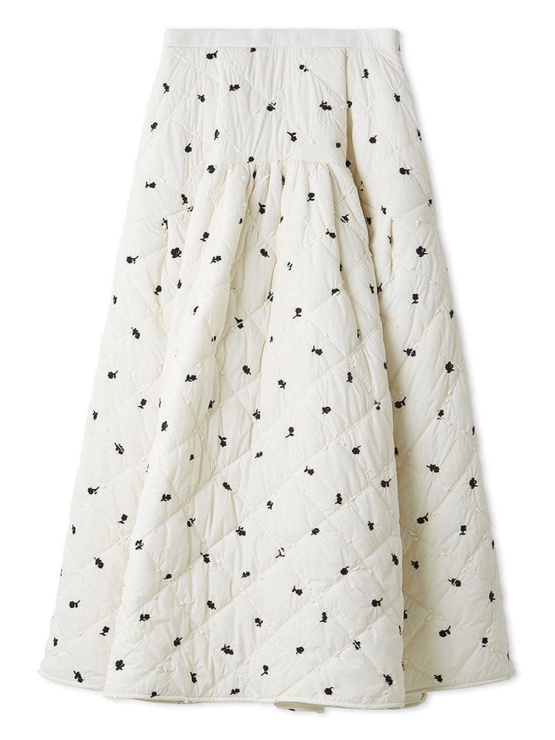 emmi フラワーエンブロイダリーキルティングスカート emmi フラワーエンブロイダリーキルティングスカート