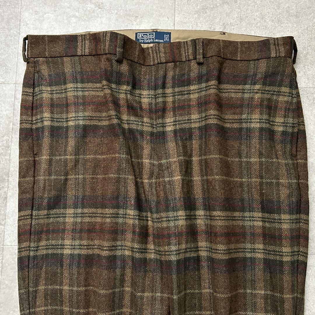 チェックウールパンツ 40