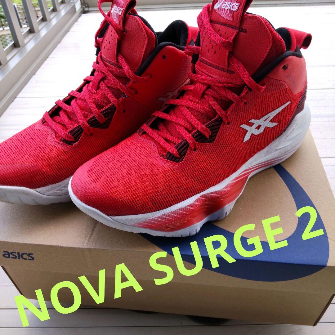 人気の「レッド」バッシュ アシックス NOVA SURGE 2