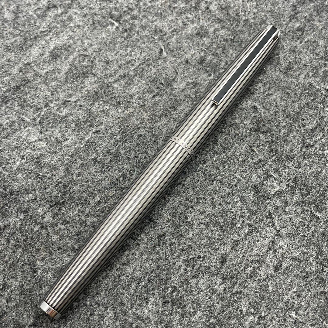PE616□PILOT カスタム 万年筆 18K F ストライプ 蝕刻