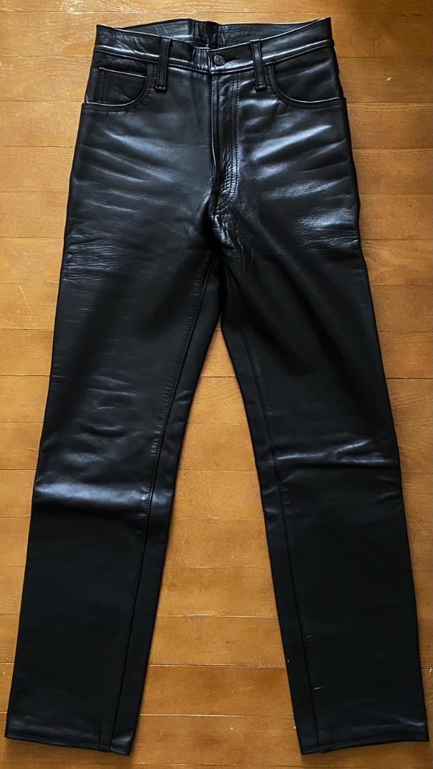 逆輸入 希少】馬革 W30 Leather【エアロレザー】 Aero 黒レザーパンツ バイクウェア・装備