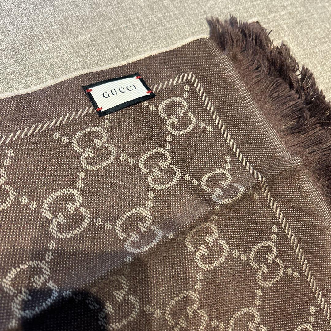 GUCCI ブラウン GGパターン ストール