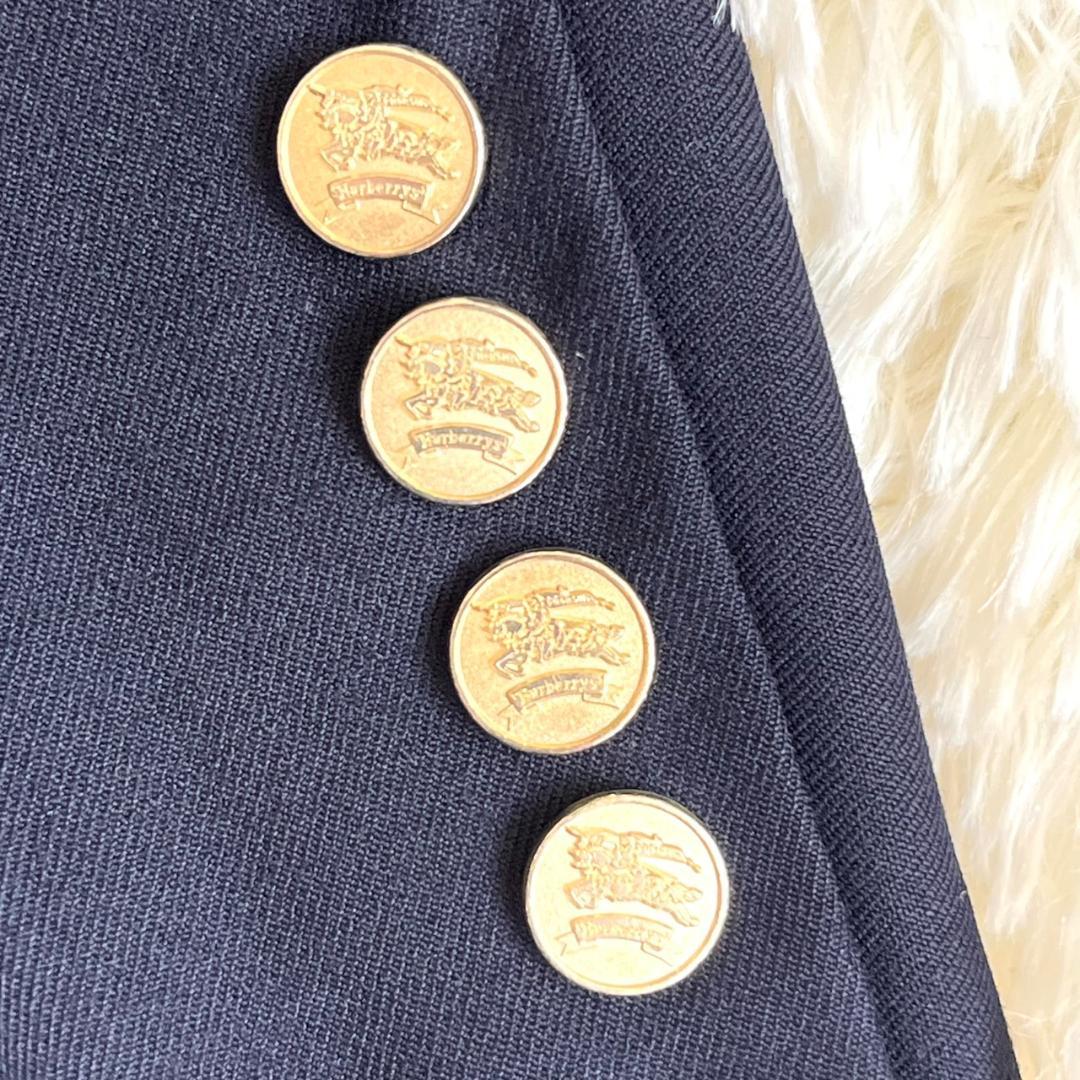 BURBERRY テーラードジャケット 金ボタン シャドーホース 濃紺 AB4