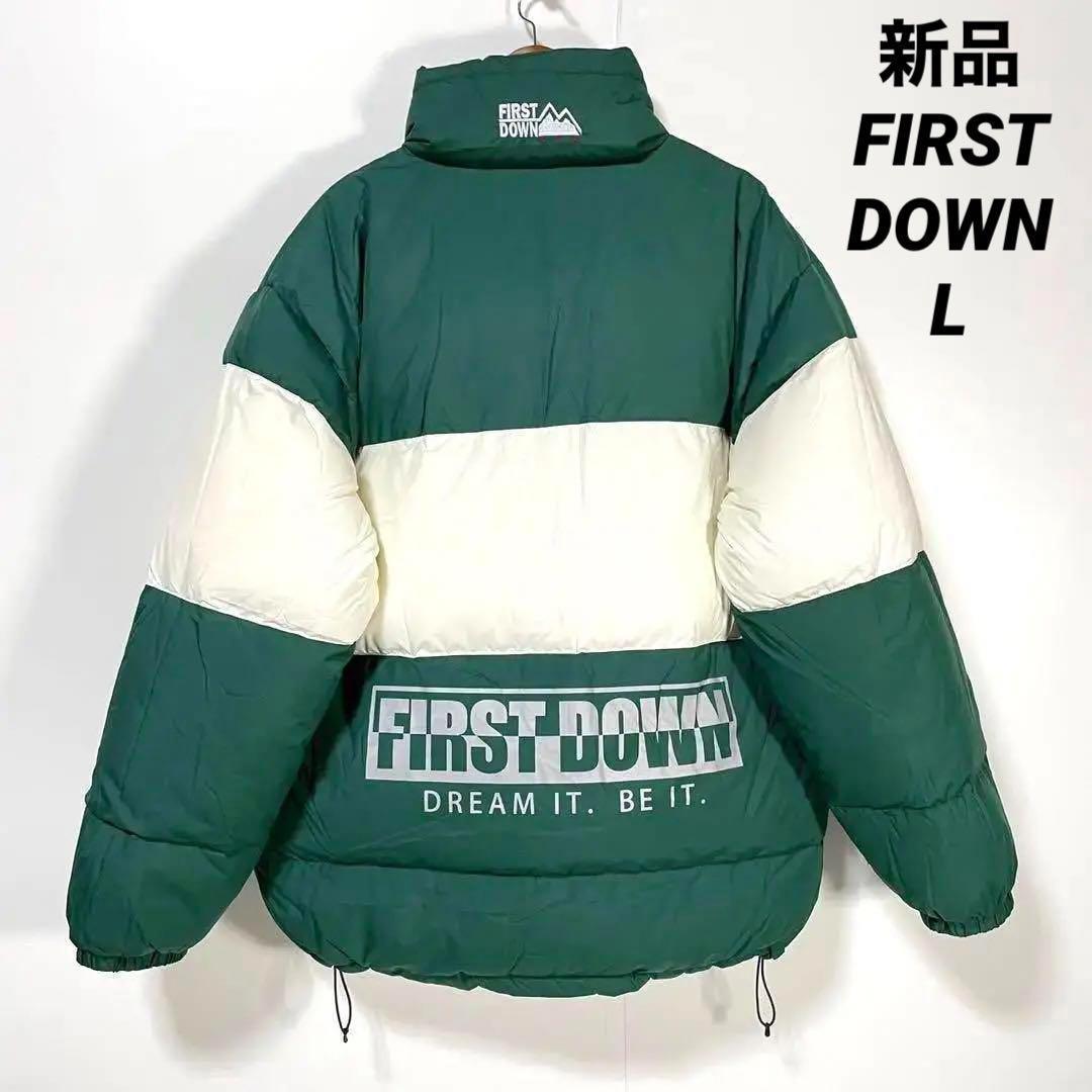 新品 ファーストダウン リバーシブル ダウンジャケット グリーン f84
