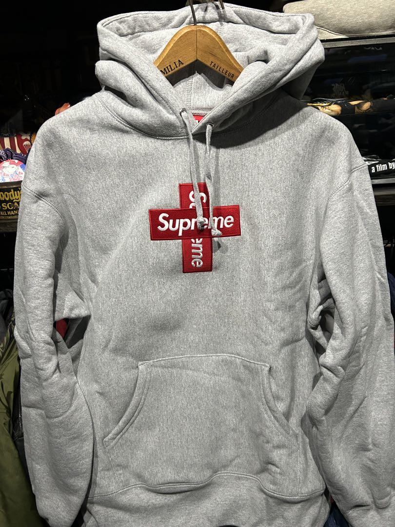 トップス supreme cross box logo hooded sweatshirt