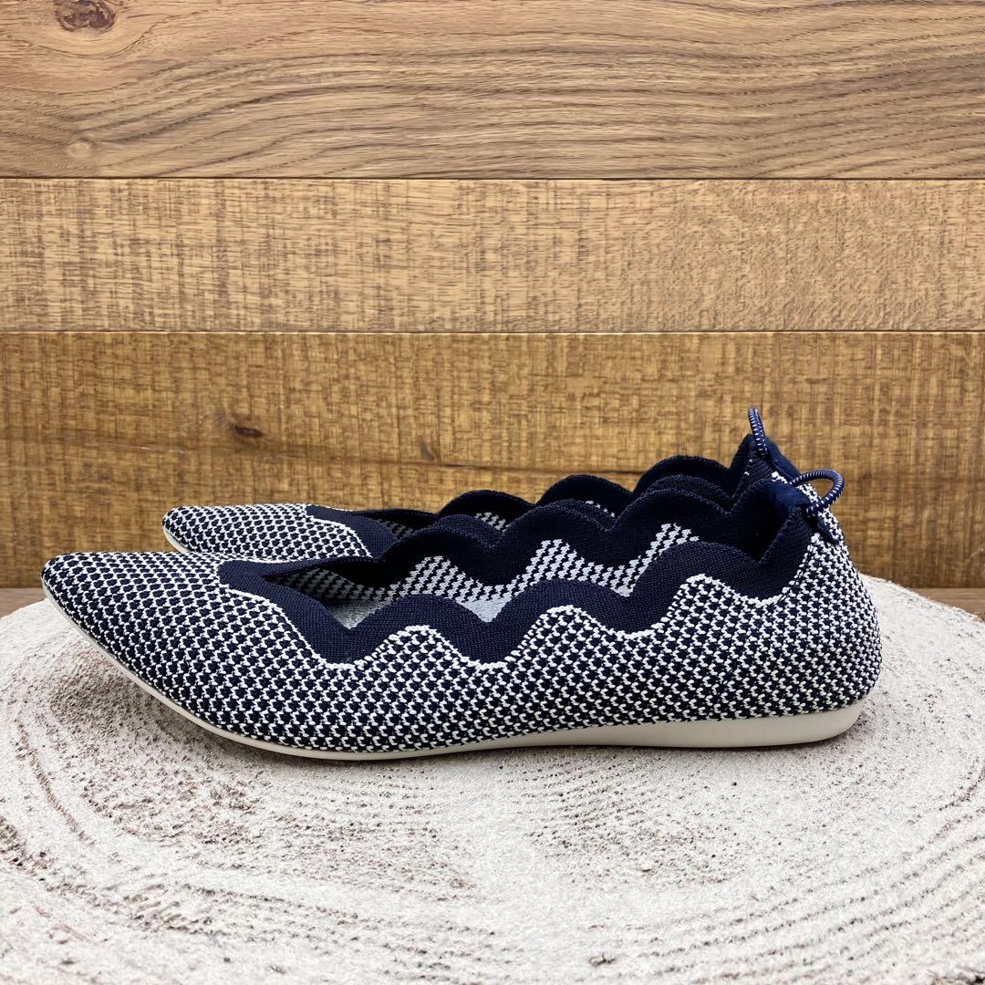 【美品】Offen 39 オッフェン スカラップ ポインテッド　ネイビー　ニット 極美品】Offen オッフェン ポインテッド ネイビー ニット 約24