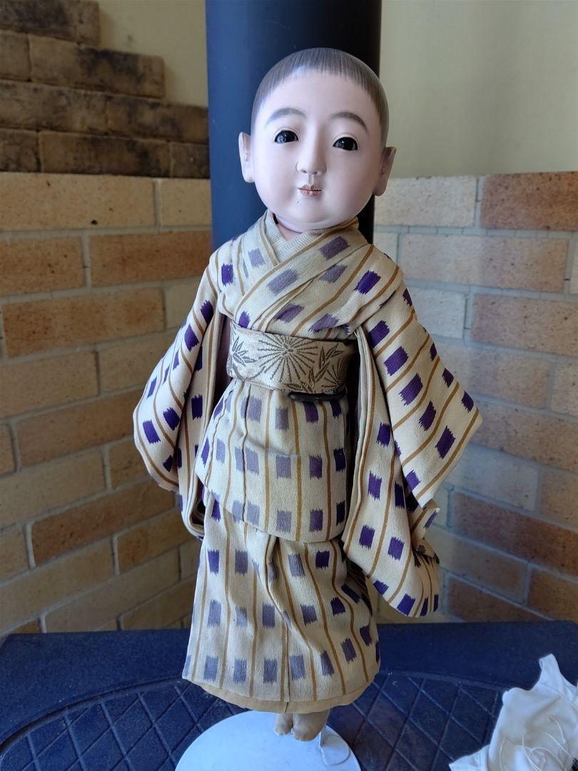 愛くるしい男の子 市松人形 大正末から昭和初期 十軒店玉貞 約38cm