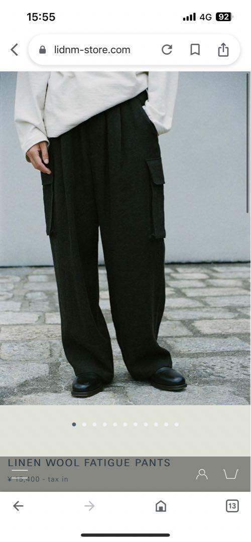 lidnm LINEN WOOL FATIGUE PANTS Sサイズ メンズ