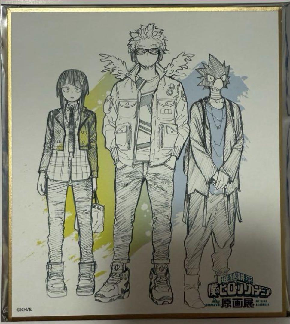 ヒロアカ 原画展 色紙 ホークス バッジ アクリル カード