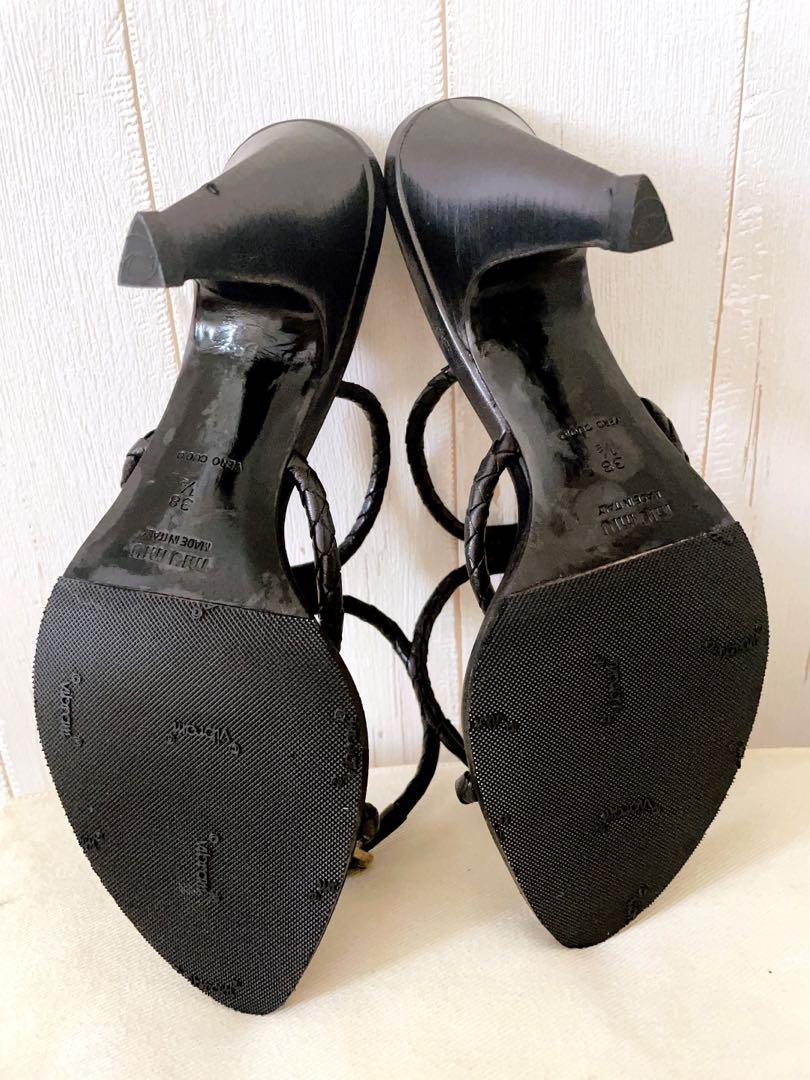 【正規品】miumiuサンダルブラック　38.5(24.0〜24.5センチ)