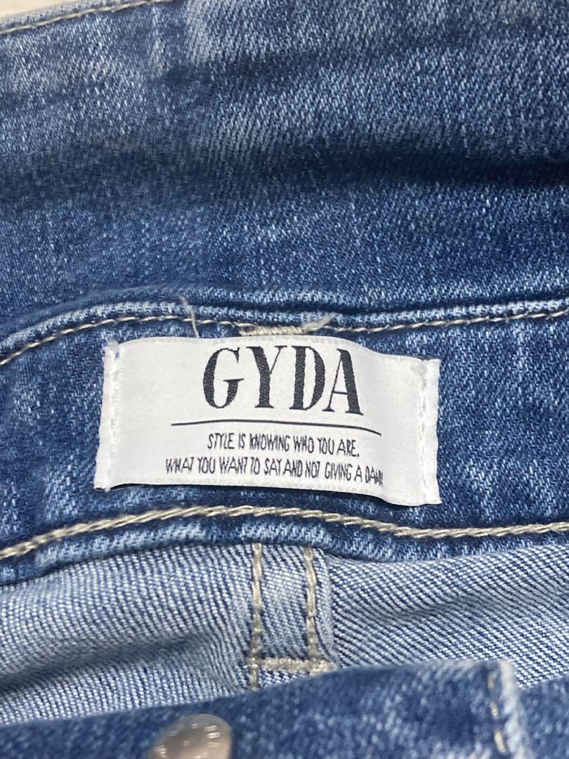 H/Wサイドクロスデザイン スキニーデニムパンツ GYDA ライトブルー