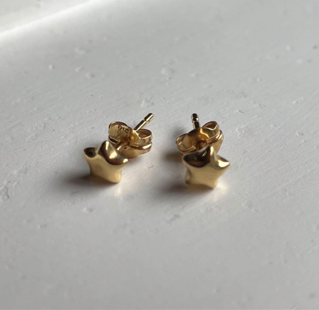センさま* テイクアップ TAKE-UP 星モチーフスタッズピアスk18YG