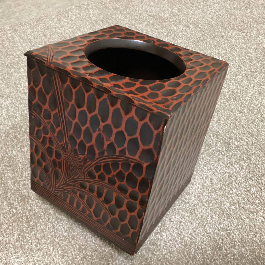 中古品 鎌倉彫 木製くず入れ ゴミ箱 - メルカリ