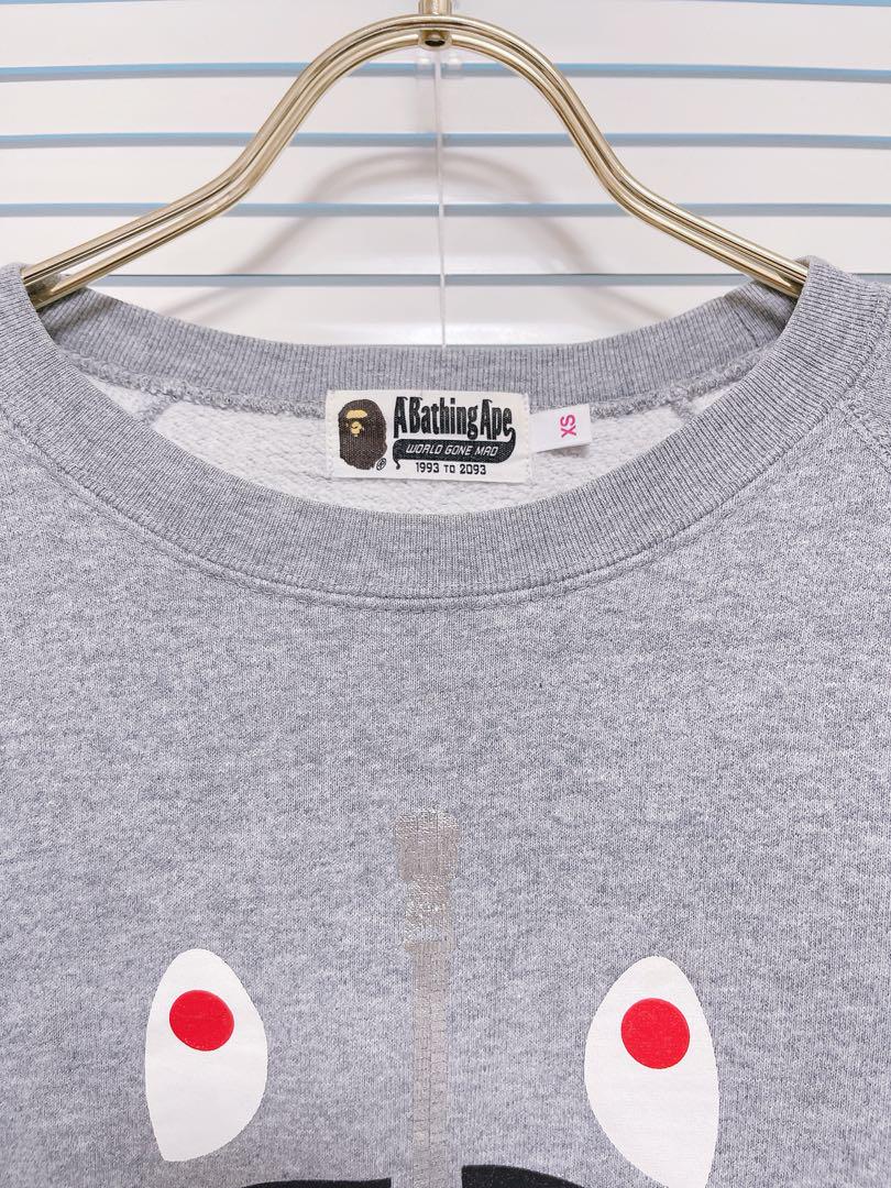 美品❕BAPE アベイシングエイプ トレーナー/グレーXS