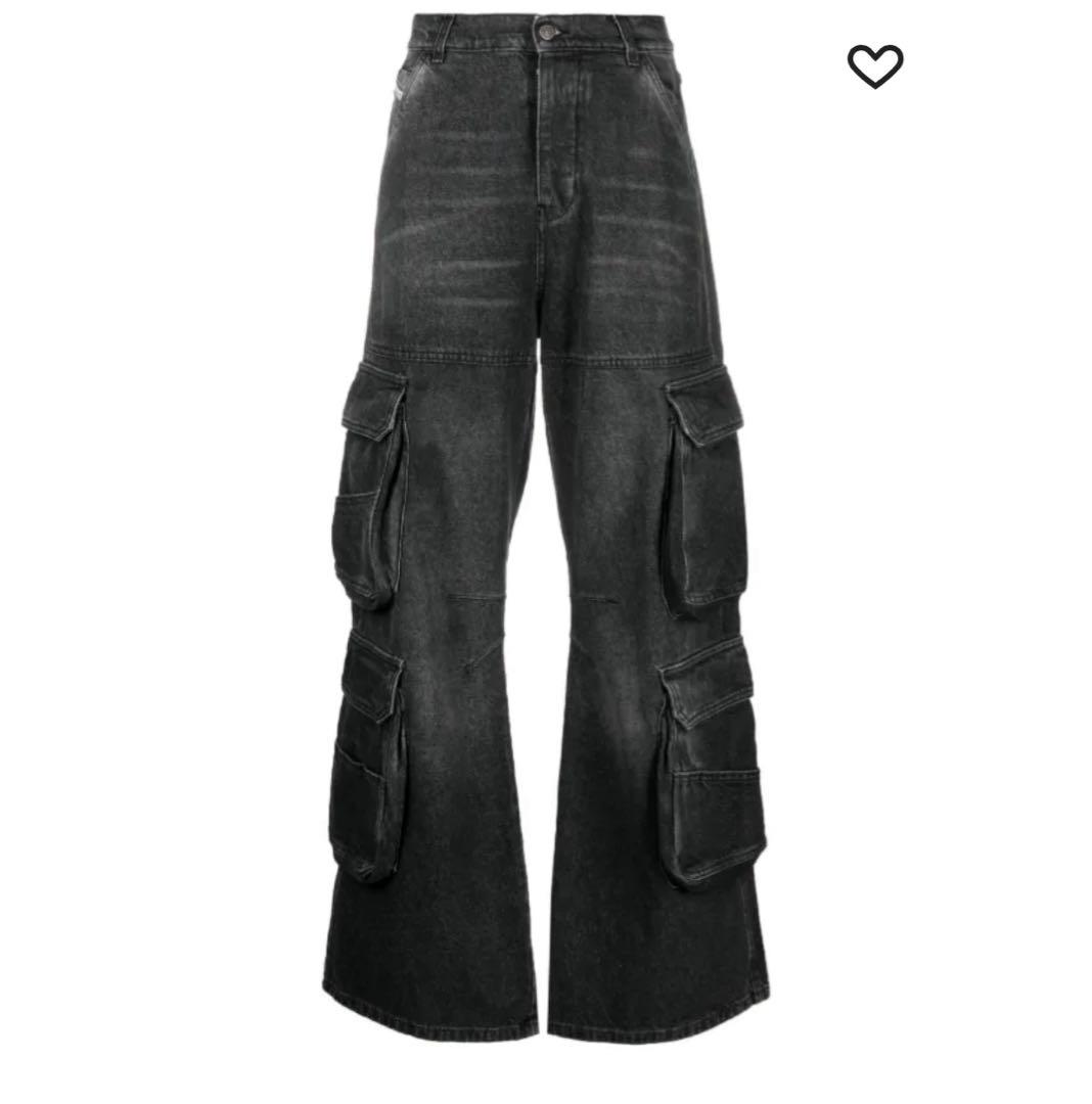 diesel d-side cargo デニム W25 ダークグレー ブラック