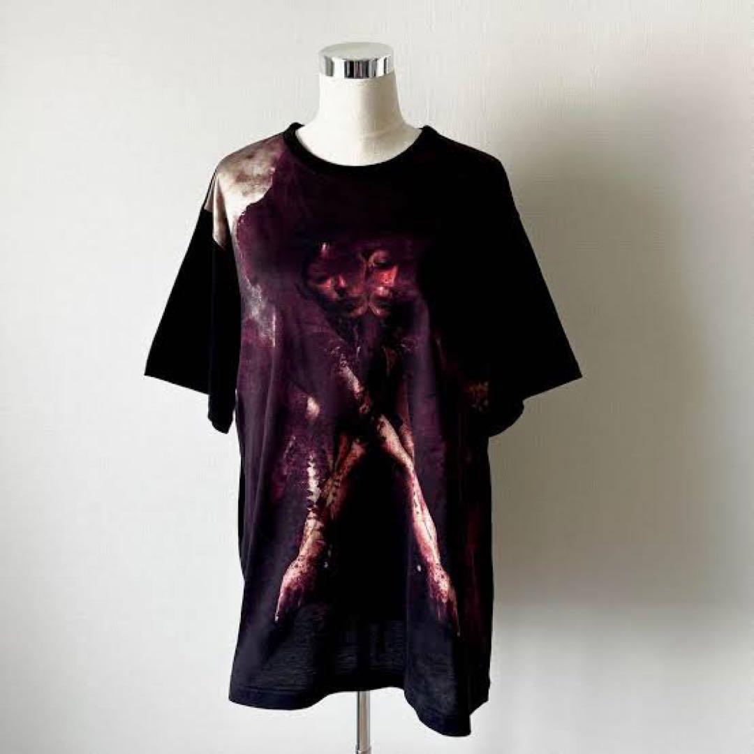 YohjiYamamoto 22aw ベクシンスキー 傷だらけの女性Tシャツ