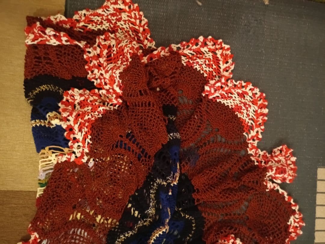 直径約2m 手編みブランケット 毛布 マント タペストリー フェス 曼荼羅サイケ目立った傷や汚れなし NEXPOTALLINN_EU