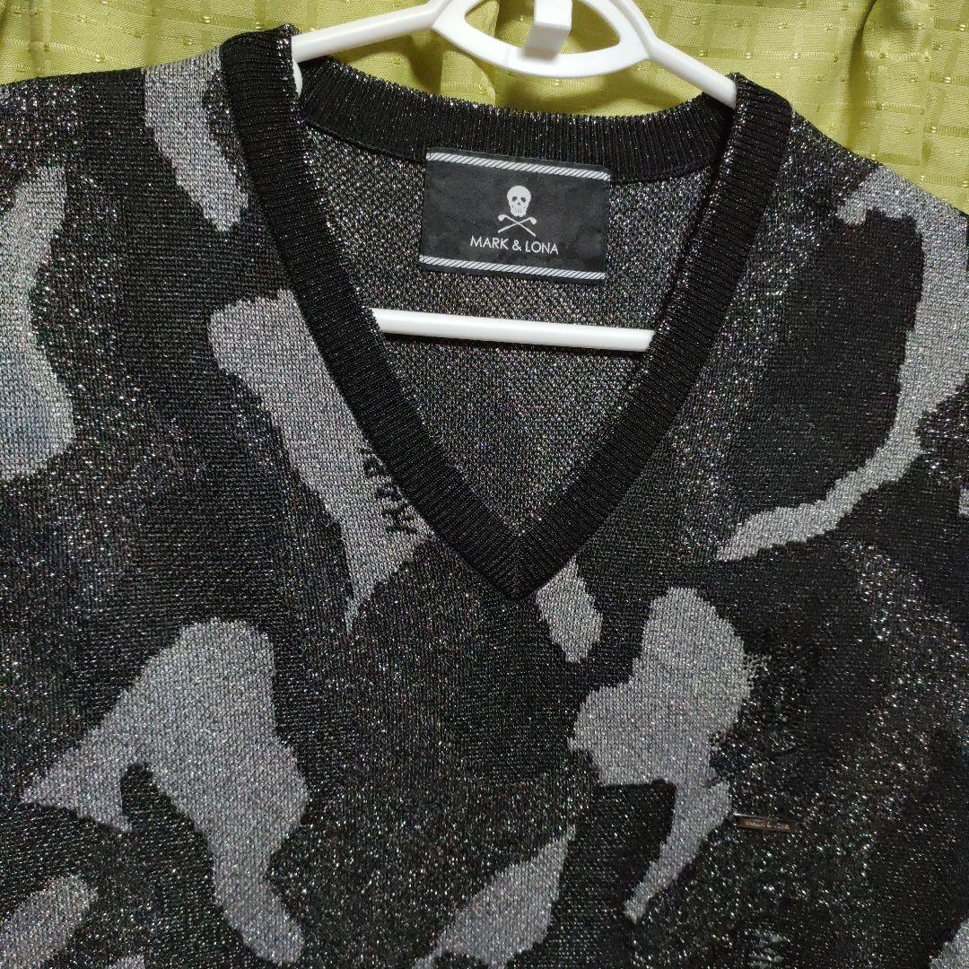 希少 MARK&LONA マークアンドロナ Vネック ニット セーター ラメ入り