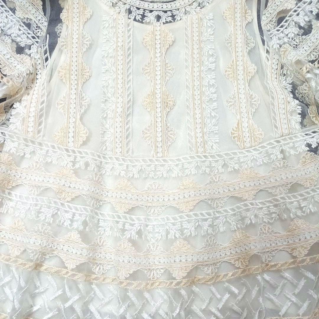 《ne Quittez pas》レース 刺繍 ペプラム ブラウス プルオーバー