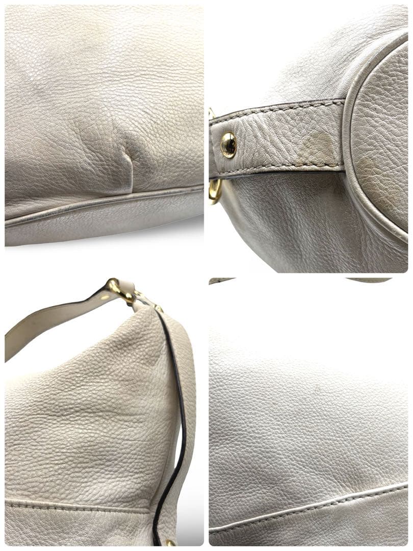 【良品】マイケルコース ショルダーバッグ ロゴ金具 オフホワイト 肩掛け 大容量 【良品】マイケルコース ショルダーバッグ ロゴ金具 オフホワイト 肩掛け 大容量