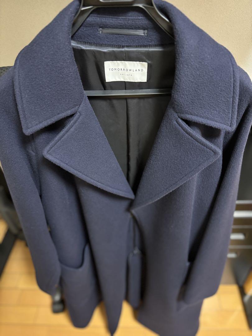 【美品】トゥモローランド ネイビー ウール ロングコート