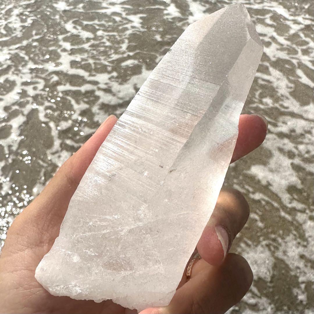【水晶　ロック クリスタル】　バーコード入り　ビッグポイント　②