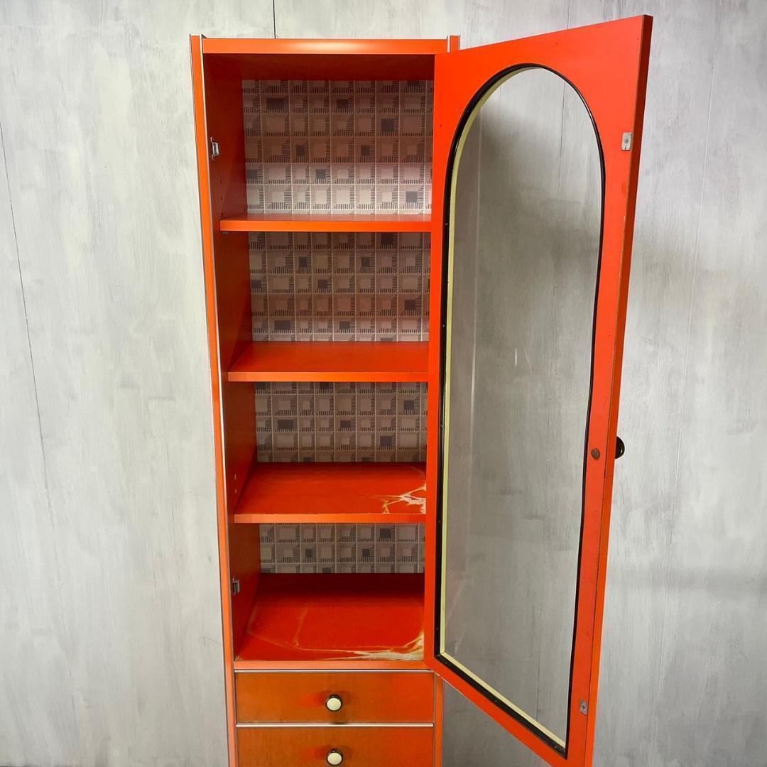 希少　当時物　レトロ　レトロポップ　収納棚 昭和レトロ レトロポップ 70's飾り棚 食器棚 収納 当時物